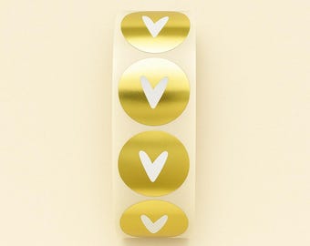 WangsLICHT® Herz Sticker Gold 60 Stück - XL Größe 5 Cm - Aufkleber Mit
