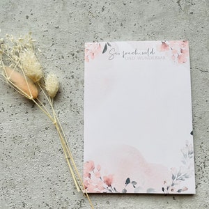 Bloco de notas aquarela flores A6 produção própria