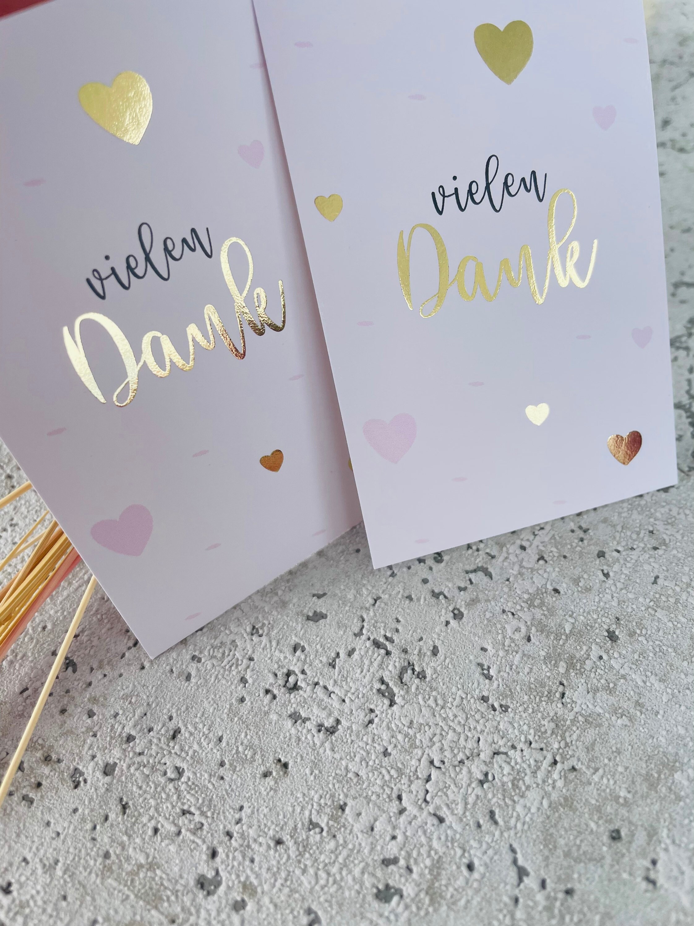 Karte Minikarte vielen Dank Golddesign - Etsy