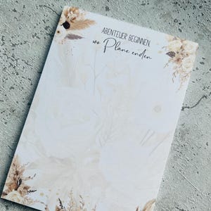 Anteckningsblock, post-it-lappar, BOHO Flower A6, egen produktion, företagspresent