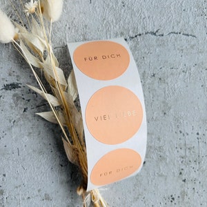 Sticker viel liebe orange Gold gemischt Etiketten Bestellung Geschenk Danke Handmade Business Verpacken Verkäufer