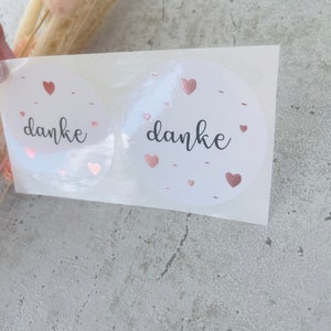 Sticker Danke Roségold Etiketten Bestellung Geschenk Danke Handmade Business Verpacken Verkäufer