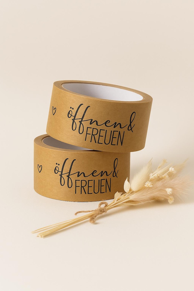 Papierklebeband Klebeband • öffnen & FREUEN • handmade Eigenproduktion 50 mm x 55m 画像 1