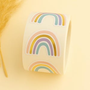 Sticker Regenbogen goldmetallic Etiketten Bestellung Geschenk Danke Handmade Business Verpacken Verkäufer Kindergeburtstag