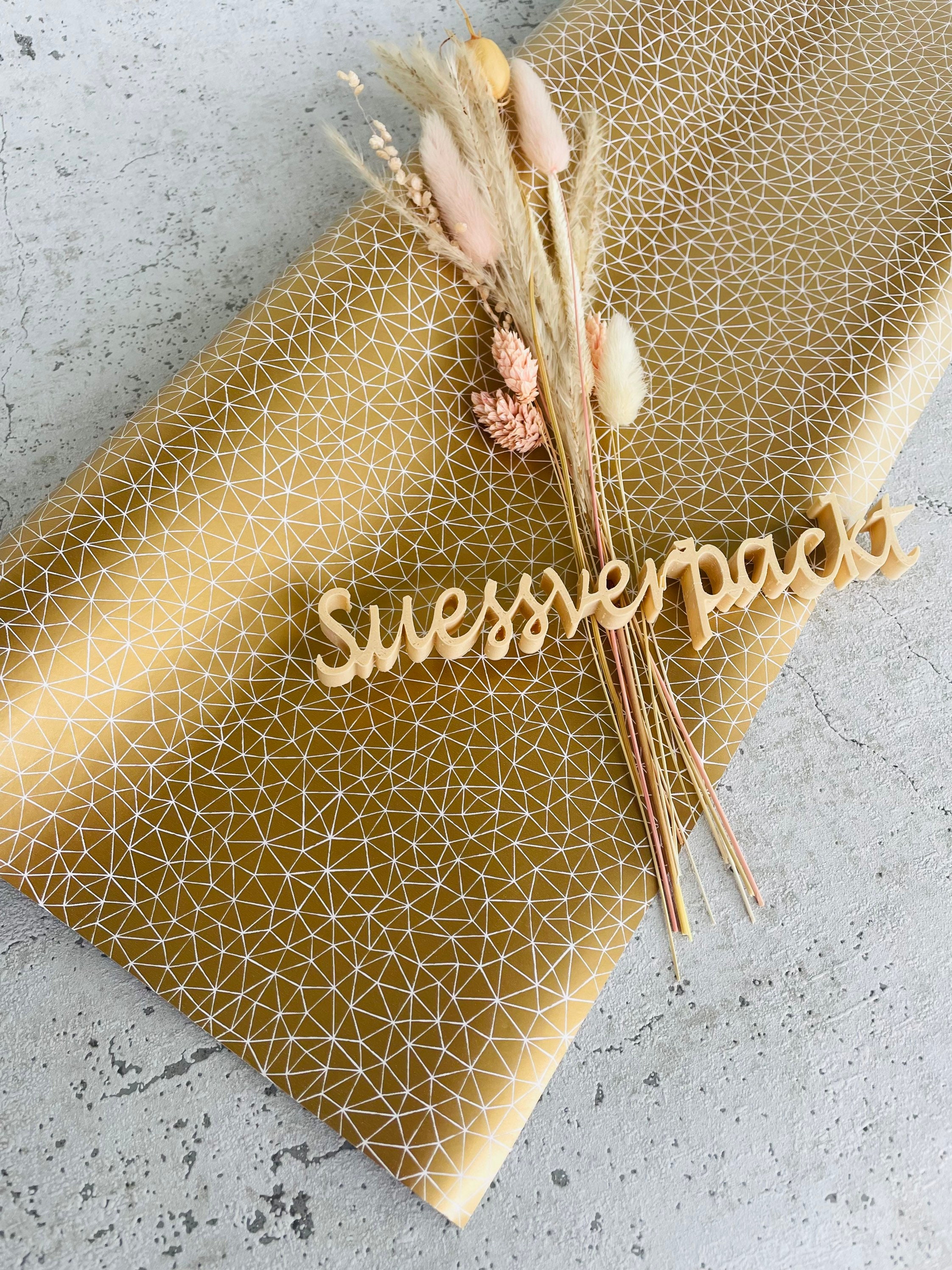 Gift Wrapping Paper 50 X 300 Cm Kraft Paper Gold Etsy UK