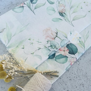Carta velina fiori eucalipto 50 x 70 cm 10 pezzi PRODUZIONE PROPRIA confezioni, confezioni regalo, carta da regalo, confezioni ordini