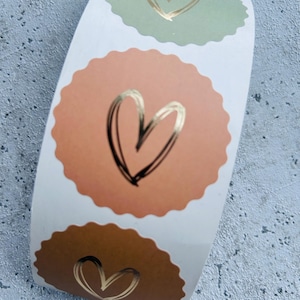 Sticker Aufkleber Herzen gemischt Etiketten Bestellung Geschenk Danke Handmade Business Verpacken Verkäufer