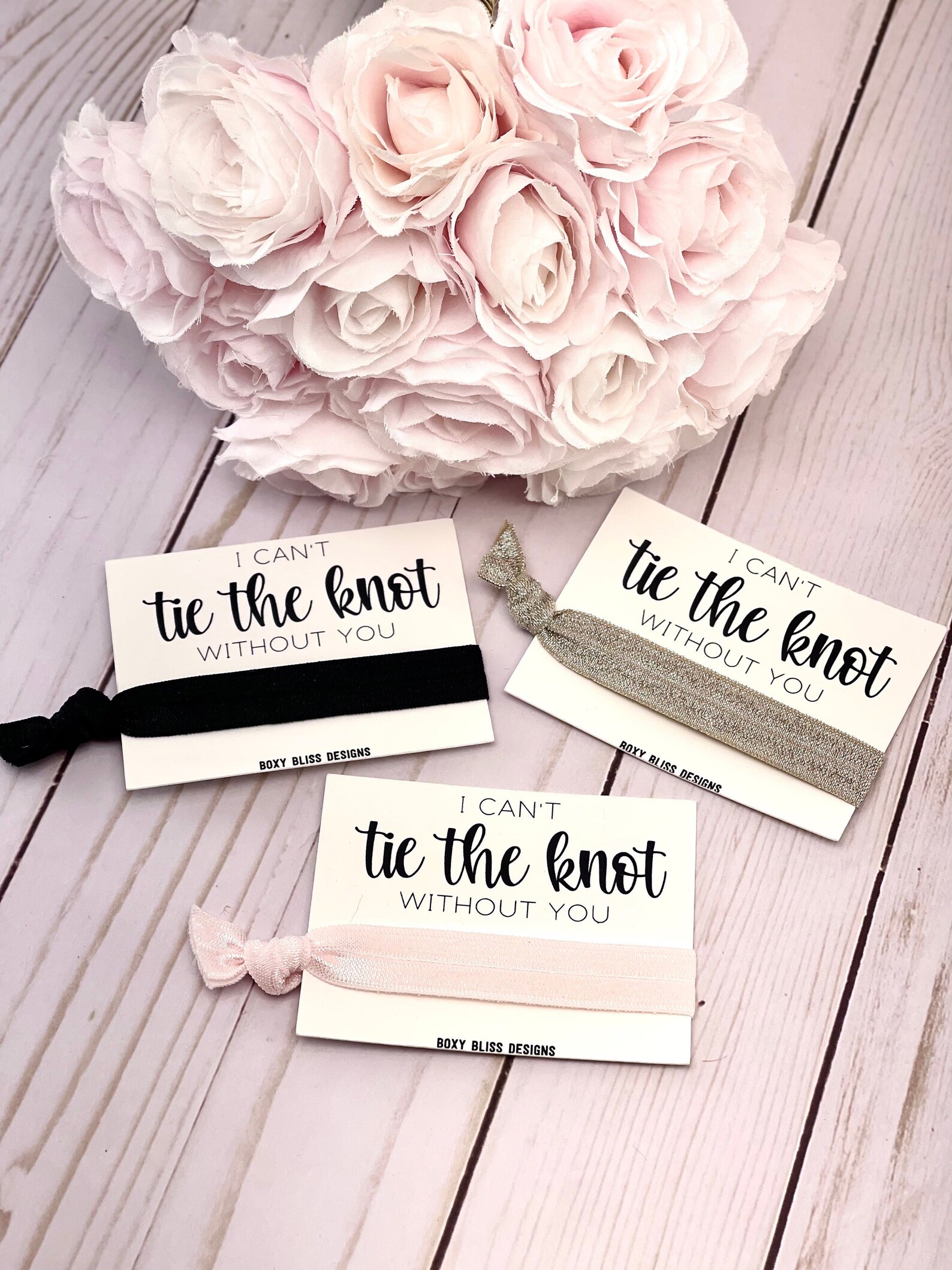 I Can't Tie the Knot Without You Hair Tie Bridesmaid | Etsy