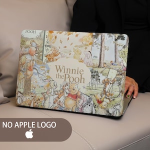 Winnie Cute Scrapbook MacBook Case for New 2025 M4 Air 15/13 A3240 A3241, Laptop Cover for MacBook Pro 13 14 15 16 Inch 2024 2023 M3 M2 M1