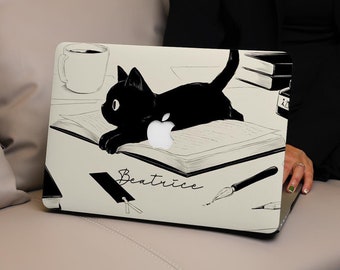 Cute Cat Book LOVER MacBook Hard Protective Case for 2025 M4 Air 13/15 A3240 A3241 Laptop Cover for MacBook Pro 13 14 15 16 2024 M3 M2 M1