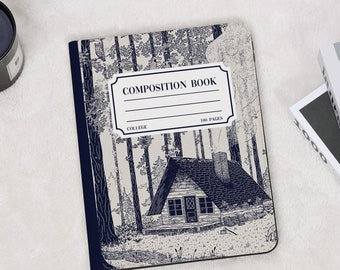 Sketch Composition Book iPad Case with Pencil Holder for iPad 11/10/9/8 Air 7/6/5 10.9" 13" 11" M3 2025 M4 iPad Pro 12.9 Inch Mini 6/7 Cover