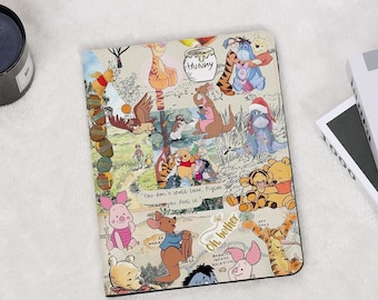 Cute Winnie Pooh Collage iPad Case with Pencil Holder for iPad 11/10/9/8 2025 Air 7/6/5/4 13&quot; 11&quot; 10.9&quot; 10.5&quot;, iPad Pro 12.9&quot; 2024 Mini 6/7