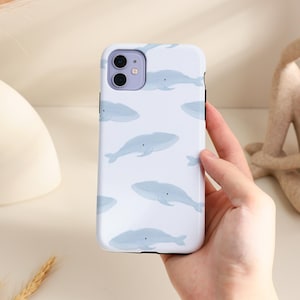 Cute Blue Whale Phone Case Slim/Tough Cover for iPhone 17 16 15 14 13 12 11 Pro, iPhone Air, iPhone 16e, iPhone Plus/SE, iPhone 13 12 Mini