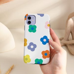 Colorful Flowers Phone Case Slim/Tough Cover for iPhone 16 15 14 13 12 11 Pro Max, iPhone 16e, 16 15 14 Plus, iPhone 13 12 Mini, X XR XS SE