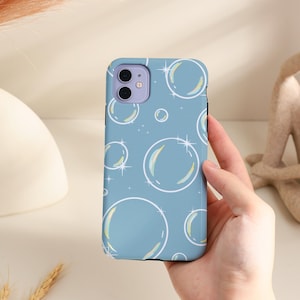 Cute Bubbles Simple Phone Case Tough Cover for iPhone 17 16 15 14 13 12 11 Pro, 2025 iPhone Air/iPhone 16e, iPhone Plus/SE iPhone 13 12 Mini
