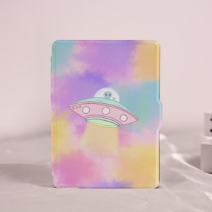 Cartoon Alien Pastel Kindle Paperwhite Case with Hand Strap for 6"6.8"7", Paperwhite Cover for 12/11/10th, Kindle 2024 2022 2019, Kobo Clara