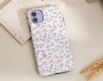 Peach Flower Painting iPhone Case For iPhone 15 14 13 12 11 Pro Max Case iPhone X XR XS Max Case iPhone 7 8 14 15 Plus SE Case