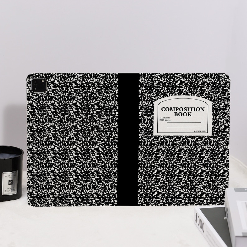 Schwarzes Composition Book iPad Hülle für Apple iPad 9.7 10.2 10.5 11 Zoll iPad Air 2 3 4 5 iPad mini 6 5 4 3 2 iPad Pro iPad 2022 2021 2020 Bild 5