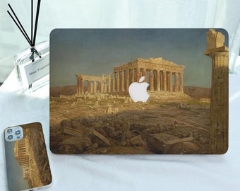 Parthenon Ölgemälde Benutzerdefinierte MacBook Hülle für neue MacBook Air 15, M1 M2 Air 13 A2681, A2337, A2338, Pro 13 14 15 16, 2024 2023 2022