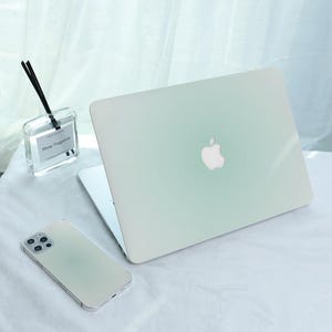 Turquoise Gradient MacBook Protective Case for 2025 M4 Air 15/13/11 Inch A3240 A3241 Laptop Cover for MacBook Pro 13 14 15 16 Inch M3 M2 M1