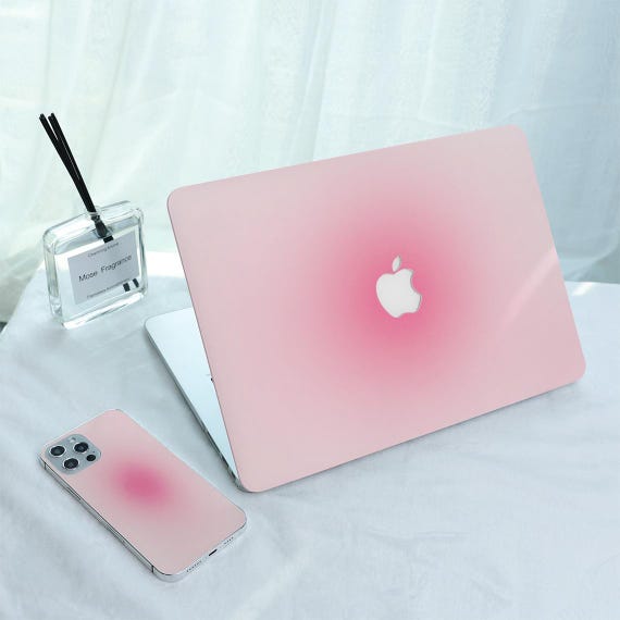 Blush Hot Pink Gradient MacBook Hard Case Laptop Cover for 2026
