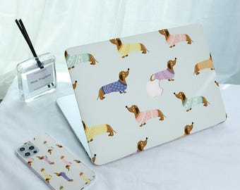 Dachshunds Cute MacBook Case for MacBook Air 15/13/11 A3240 A3241 M4 M3 M2, Laptop Cover for Macbook Pro 13 14 15 16 Inch 2022 2024 Custom