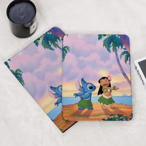 Stitch and Girl Cute iPad Case with Pencil Holder for iPad 11/10/9/8 Air 7/6/5 13" 11" 10.9" 10.5" iPad Pro 12.9 Inch M4 M3 2025 Mini 6/7