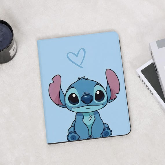 Cute Stitch Blue iPad Case With Pencil Holder for iPad 11/10/9th