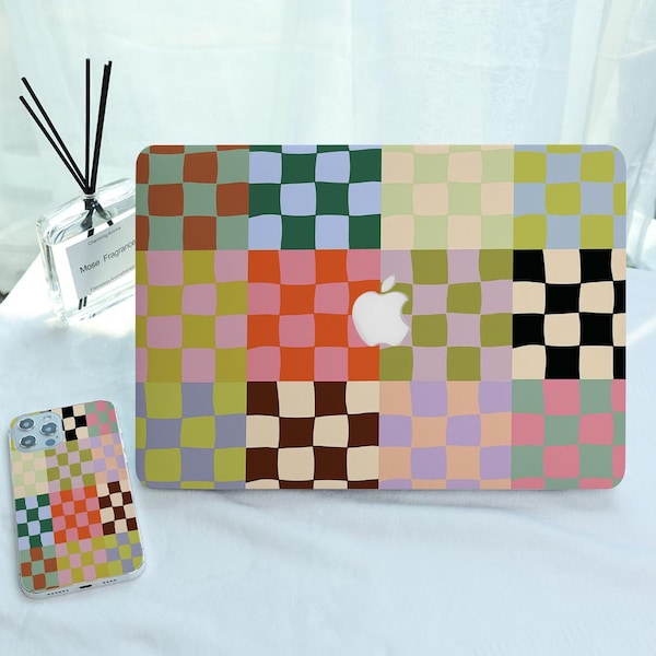 Designer Colorful Checkerboard Macbook Case Laptop Cover For Mac 16 13 Inch For Macbook Air 11/13 Pro 13/14/15/16 2020 2021 2022 2023 M1 M2