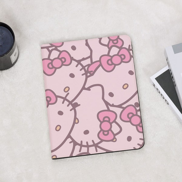 Cartoon Hello Kitty iPad Case For Apple iPad 9.7" 10.2" 10.5" 11 inch iPad Air 2 3 4 5 iPad mini 6 5 4 3 2 iPad Pro iPad 2022 2021 2020 Case