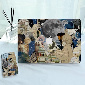 Funda protectora rígida con diseño de collage de recortes estéticos para MacBook Air 15/13/11 A3240 A3241 M4 M3 M2, funda para portátil Mac Pro 13 14 15 16