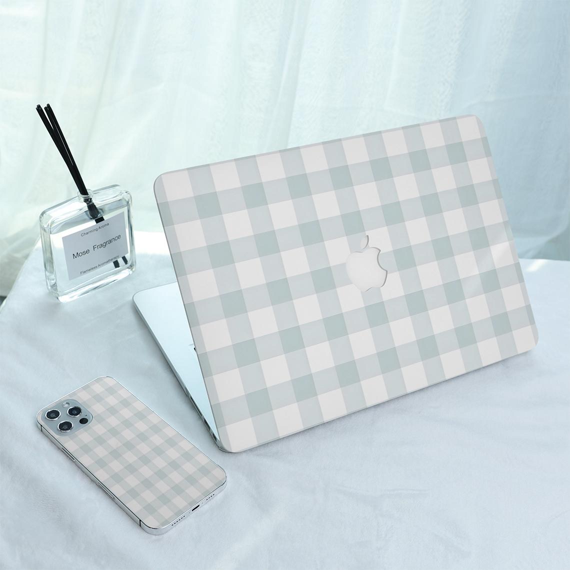 Blue Plaid Simple Classic MacBook Case for 2025 M4 Air 15/13 Inch A3240 A3241 Laptop Cover for MacBook Pro 13 14 15 16 Inch 2024 M3 M2 M1