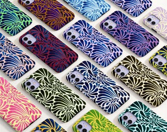 Moderne Handyhülle mit Blumenmuster – schlank und robust – passend für die neuesten iPhones 18, 17, 16, 15, 14, 13, 12, 11 Pro Max, 17e/16e, Plus, SE, 12 Mini, X, XR und XS