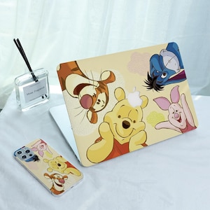 Cute Winnie and Friends MacBook Case Laptop Cover for 2025 MacBook Air 15/13 A3240 A3241 MacBook Pro 13 14 15 16 Inch M5 M4 2024 M3 M2 M1