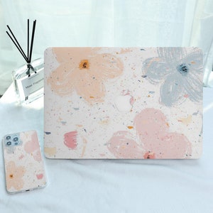 Cute Colorful Painting Flowers MacBook Case for New MacBook Air 15, M1 M2 Air 13 A2681, A2337, A2338, Pro 13 14 15 16, 2023 2022 2021 2020