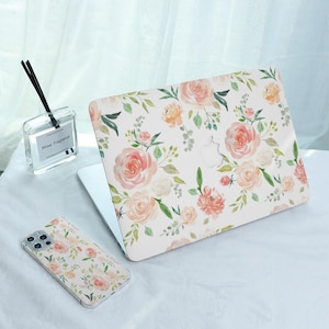 Aquarell elegante Blume schützende MacBook Tasche für 2025 M4 Air 15/13/11 Zoll Mac Laptop Cover für MacBook Pro 13 14 15 16 2024 M3 M2 M1