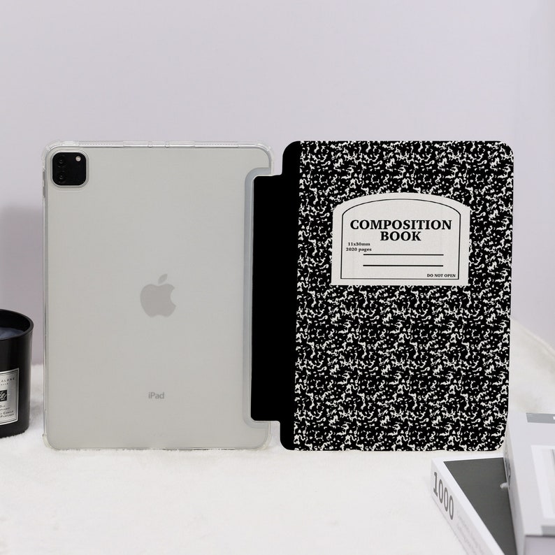 Schwarzes Composition Book iPad Hülle für Apple iPad 9.7 10.2 10.5 11 Zoll iPad Air 2 3 4 5 iPad mini 6 5 4 3 2 iPad Pro iPad 2022 2021 2020 Bild 4