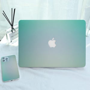 Teal Blue Gradient Minimalist Macbook Hard Case Laptop Cover for 2026 Neo Air 15/13/11 Mac Pro 13 14 15 16 inch 2025 M5 M4 M3 M2 M1 Ret 12