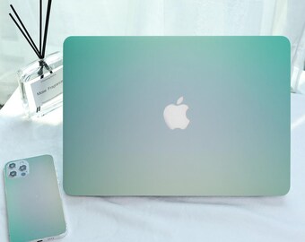 Minimalistyczna, twarda obudowa na laptopa Macbook w kolorze turkusowo-niebieskim z gradientem do modeli Neo Air 15/13/11 z 2026 r., Mac Pro 13, 14, 15, 16 cali z 2025 r., M5, M4, M3, M2, M1, Ret. 12 cali