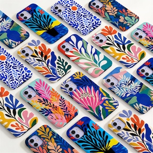 Matisse Blommorn Modern Art Print Telefonskal Slimmat/Tåligt Fodral för iPhone 17e/16e, iPhone 17 16 15 14 13 12 11 Pro Max, Plus, Air XS SE Mini