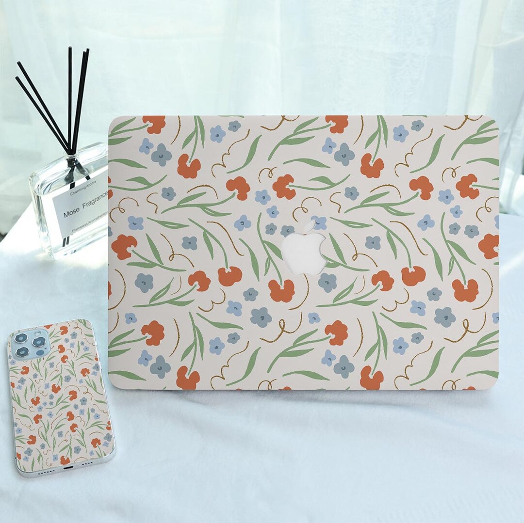 Retro Flower Floral MacBook Case for New MacBook Air 15 A2941, M1 M2 ...