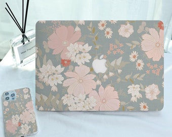 Cartoon Floral Custom MacBook Case for New MacBook Air 15, M1 M2 Air 13 A2681, A2337, A2338, Pro 13 14 15 16, 2024 2023 2022