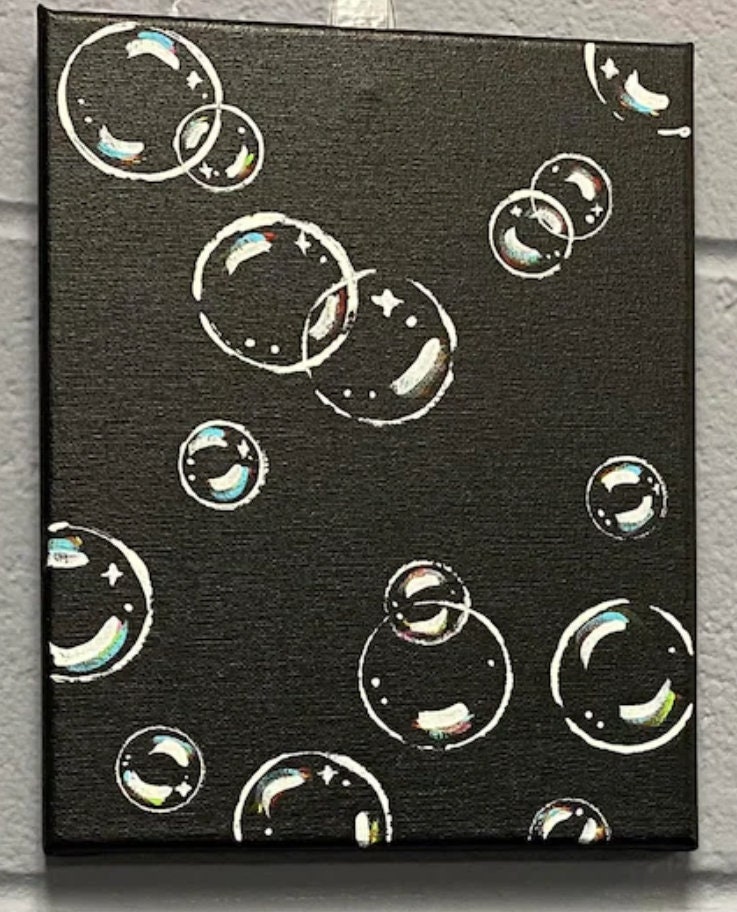 Handpainted Realistic Bubble Painting Etsy UK