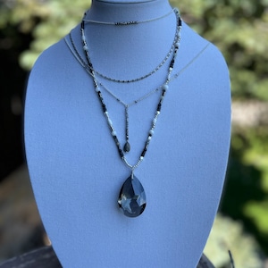 Large crystal pendant necklace