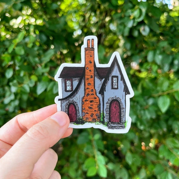 tudor style cottage fairytale architecture die cut sticker