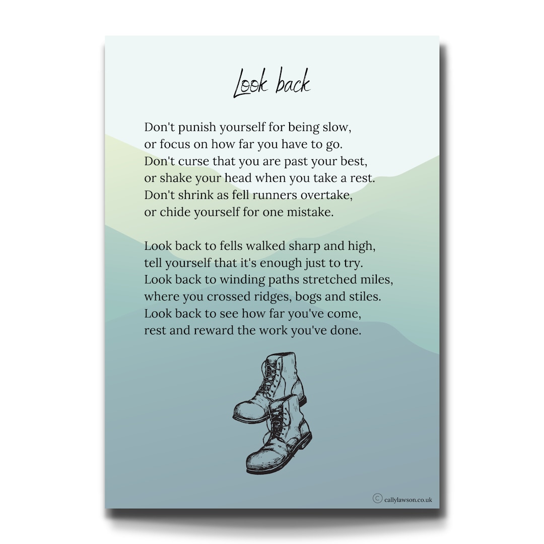 Look Back Poem Print Ready Poster PDF Fell Walking Etsy Ireland Look Back Poem Print Ready Poster PDF Fell Walking Etsy Ireland