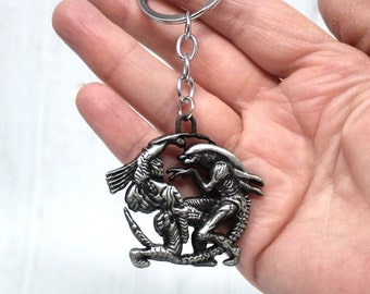 Alien Keyring, Alien vs Predator, Alien Fan Art, Key Chain, Facehugger Keyring, Chestburster Keyring, AVP Keyring, Alien Xenomorph Keyring