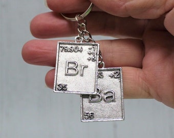 Breaking Bad Keyring, Better Call Saul, BR BA Periodic Table Elements, Heisenberg Hat, Yellow Boiling Flask, Xmas Stocking Filler Gift