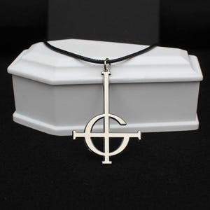 LUCIFIX Inverted Cross Pendant Cord or Chain Necklace, Upside Down Crucifix, Gothic Satanic, Occult Pentagram Jewellery