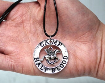 Camp HALF BLOOD Necklace, Camp JUPITER Necklace, Percy Jackson Necklace Chain, Cord or Keyring. The Last Olympian, Half-Blood Eagle